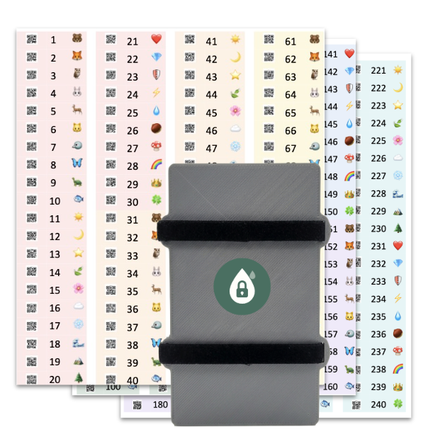 MilkVault Starter Kit — 240 unique QR stickers for breast milk freezer tracking